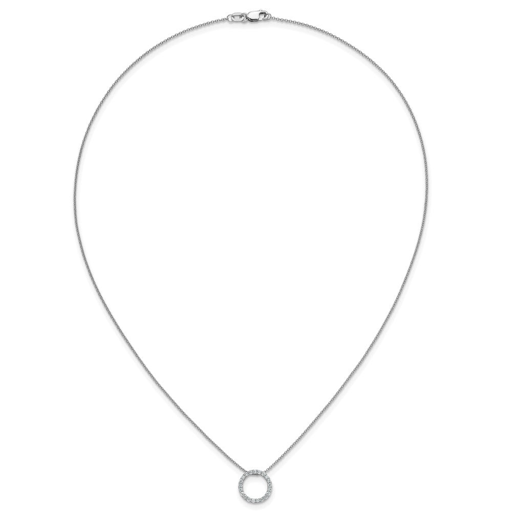 14k White Gold Diamond Circle 18 inch Necklace