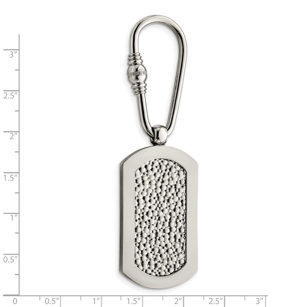 Titanium Pebble Textured Key Ring