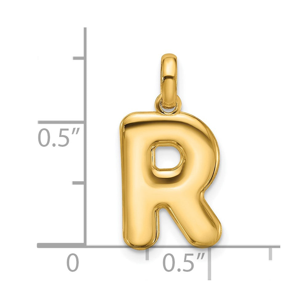 14k Yellow Gold Fancy Letter R