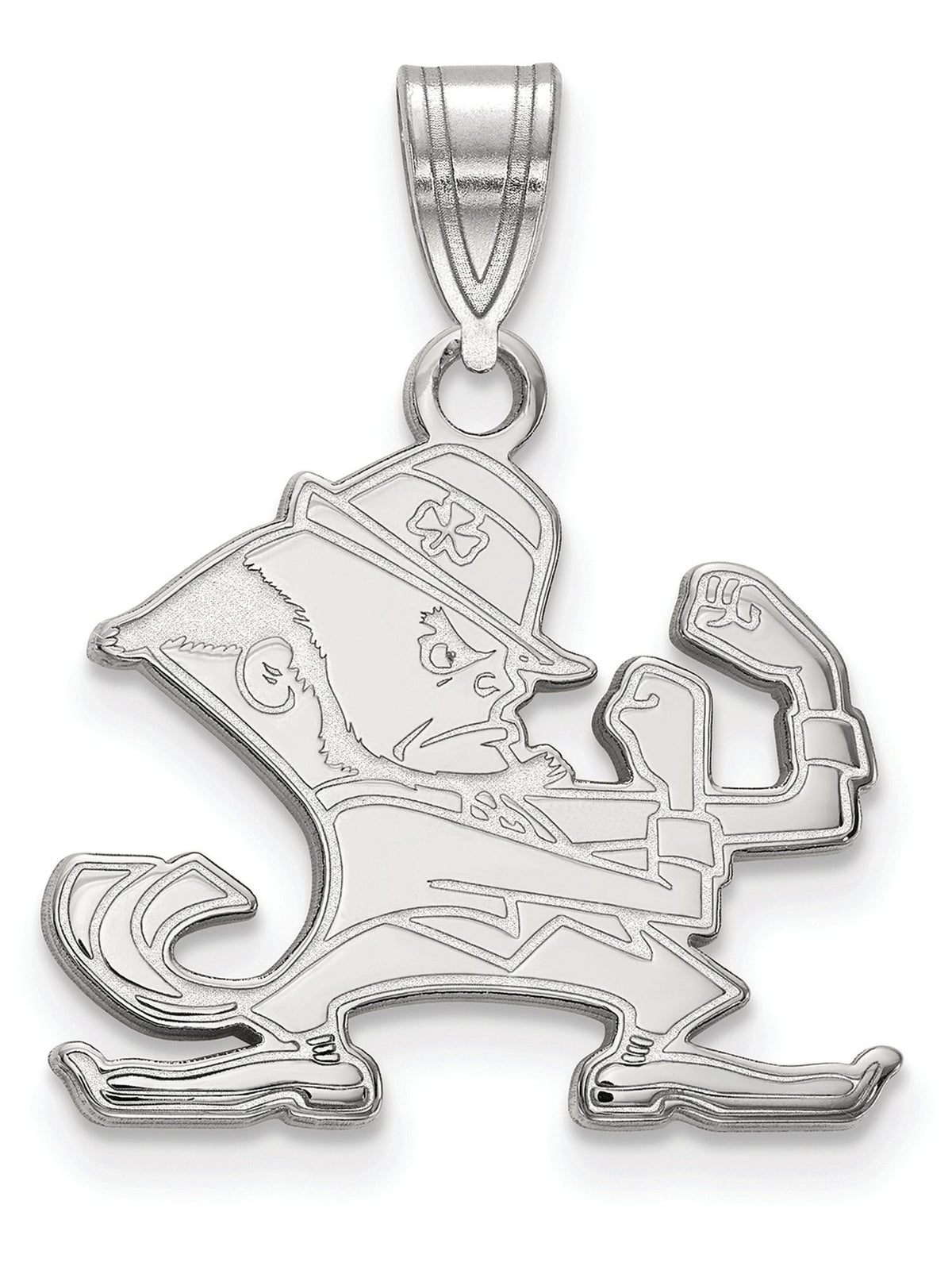 Logoart Sterling Silver University Of Notre Dame Medium Pendant Female Adult