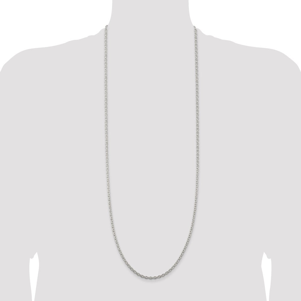 Sterling Silver 3.5mm Cable Chain 36 Inches