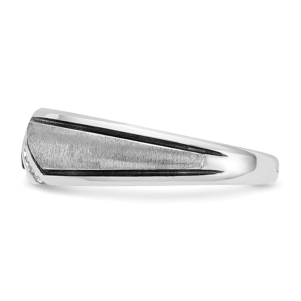 IBGoodman 14k White Gold Polished and Satin Men's Ring Mounting