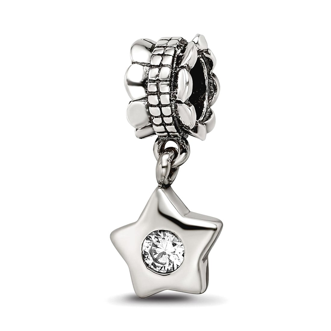 Sterling Silver Reflections CZ Star Dangle Bead