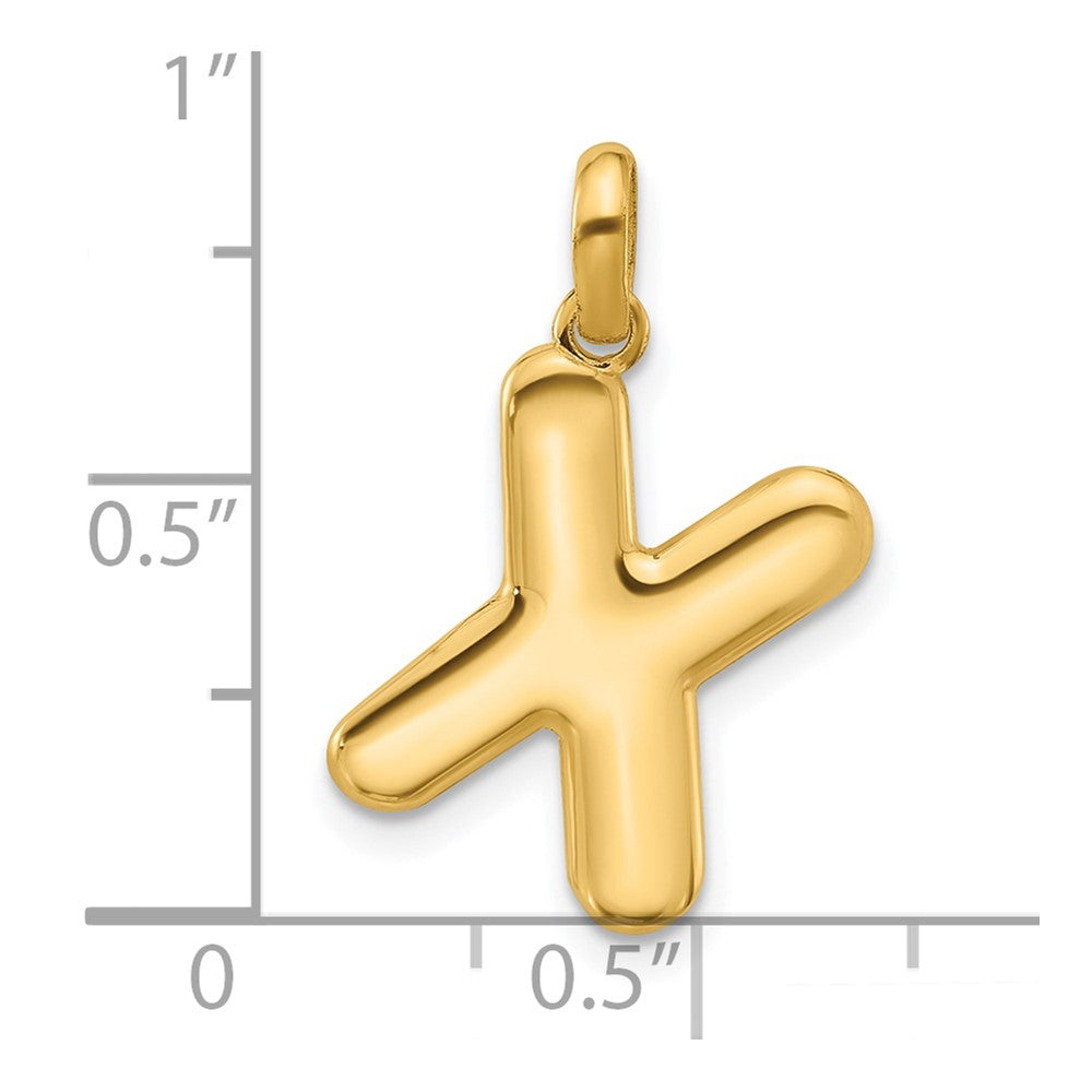 14k Yellow Gold Fancy Letter X