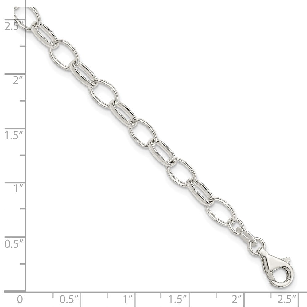 Sterling Silver Polished Fancy Link Bracelet 7.5 inches