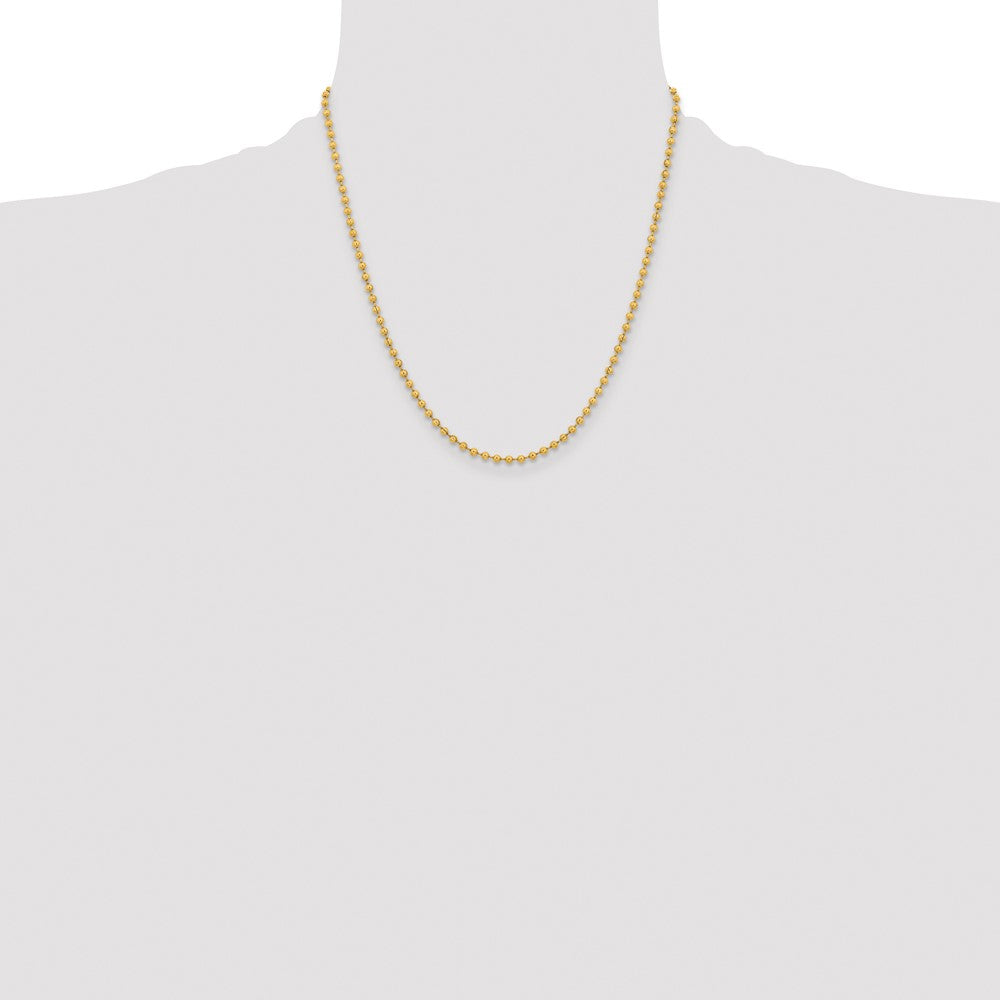 Stainless Steel Polished Yellow IP-plated 3mm 20in Ball Chain