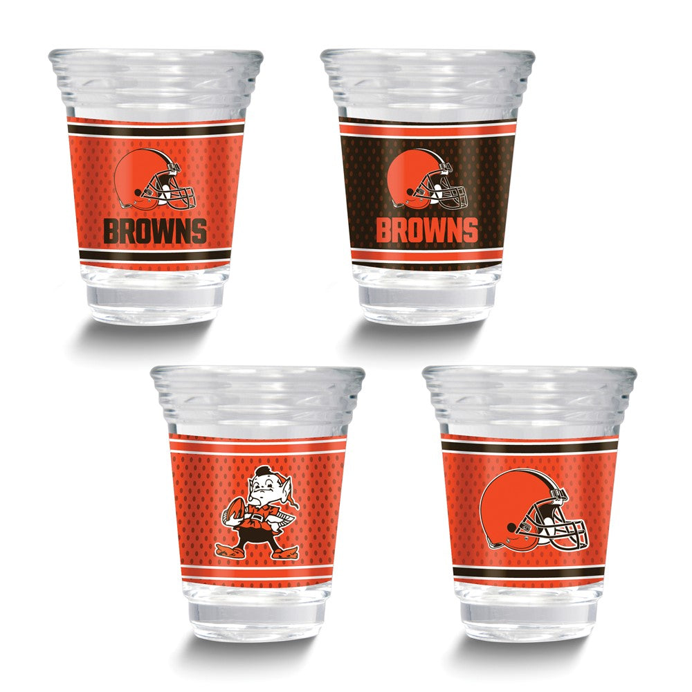 NFL Cleveland Browns 4-piece 2 oz. Shot Glass Set