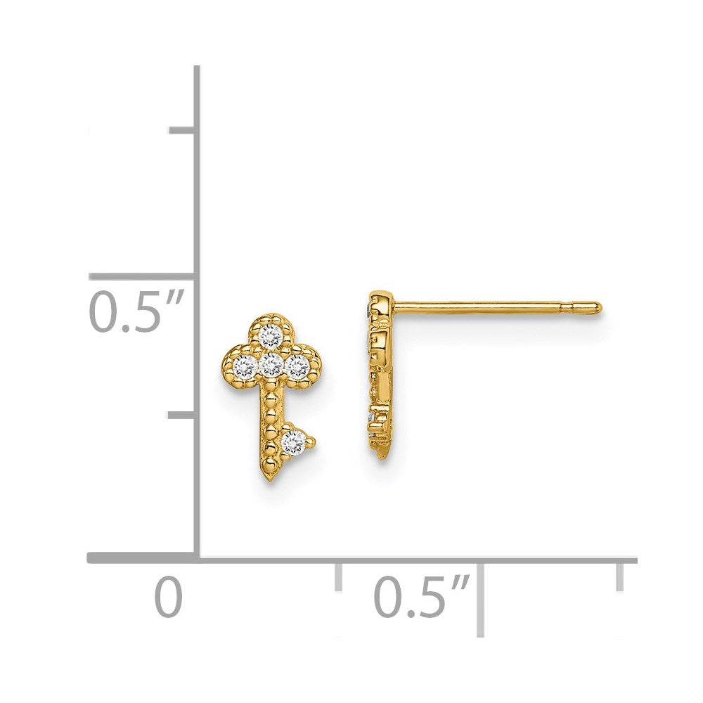 14k Madi K Key CZ Post Earrings
