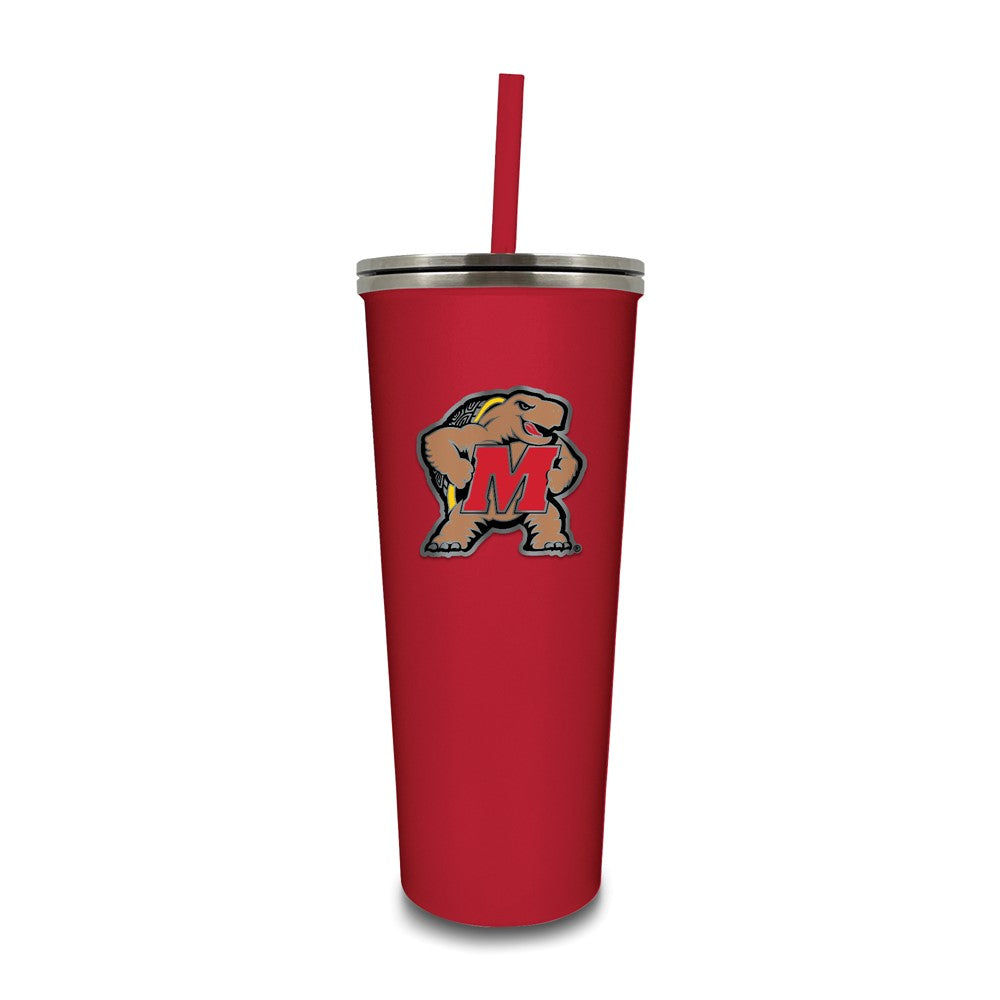 University of Maryland Stainless Steel 24 ounce Skinny Tumbler with Straw