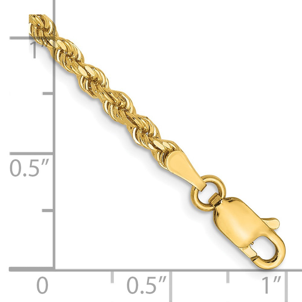 14K 2.75mm Diamond-Cut Rope Chain 7 inches