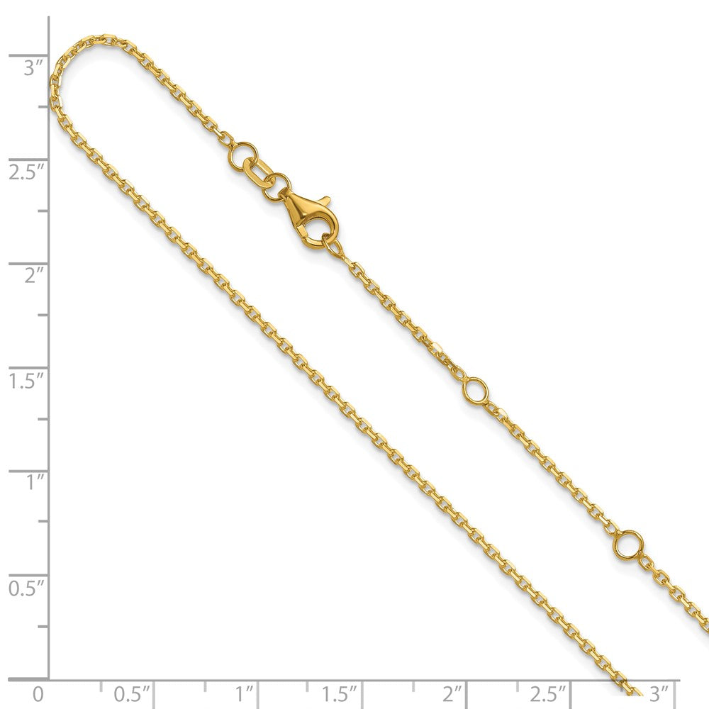 14k 1.5mm D/C Square Cable 2in+2in Adjustable Chain