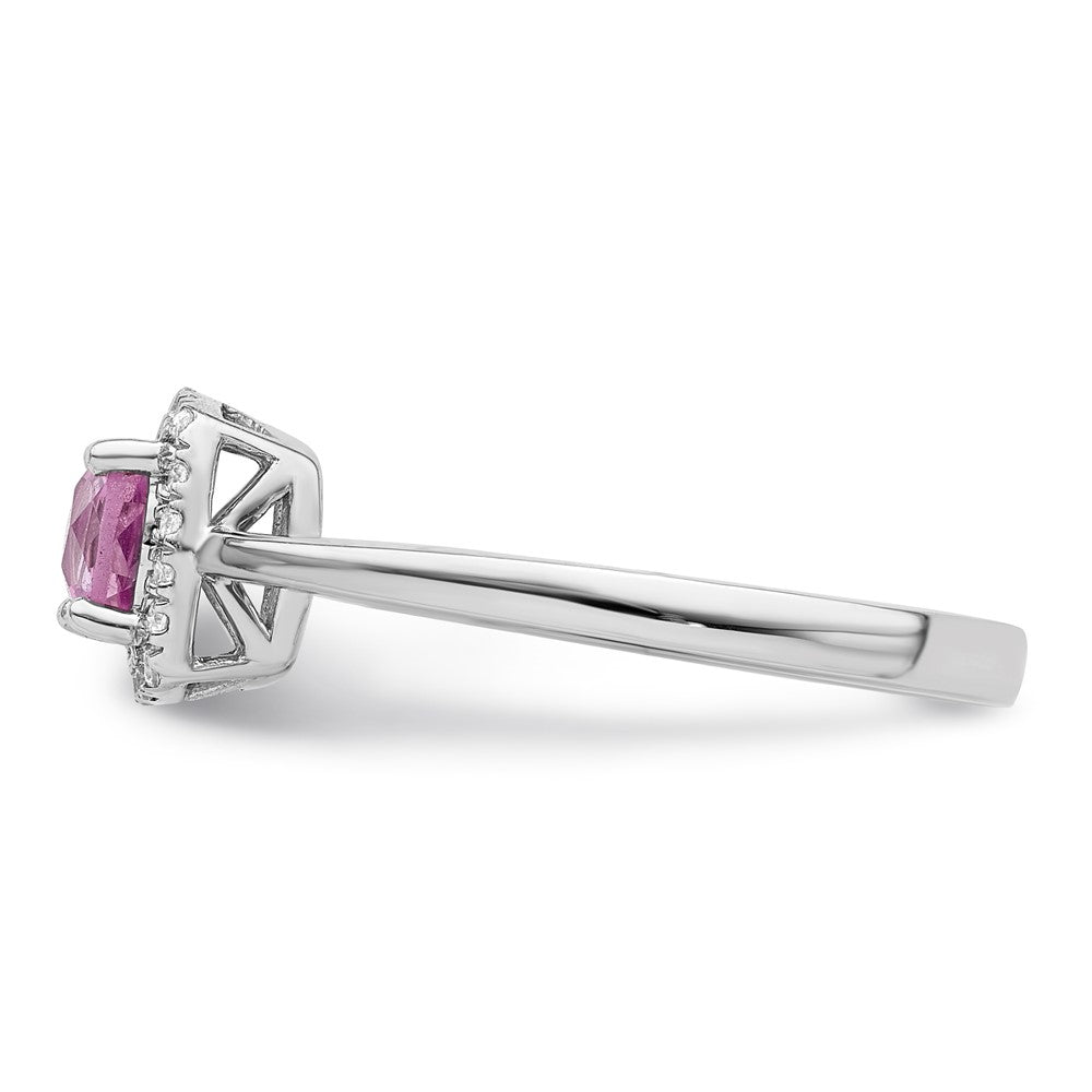 10kw ANT Created Pink Sapphire and Diamond Ring