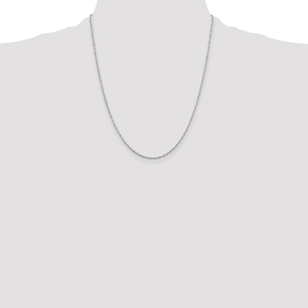 Sterling Silver 1.4mm Singapore Chain 22 Inches
