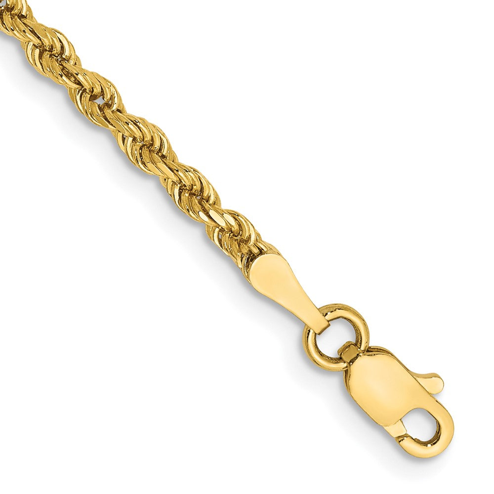 14K 7 inch 2.5mm Semi Solid Diamond-cut Rope with Lobster Clasp Chain 7 inches