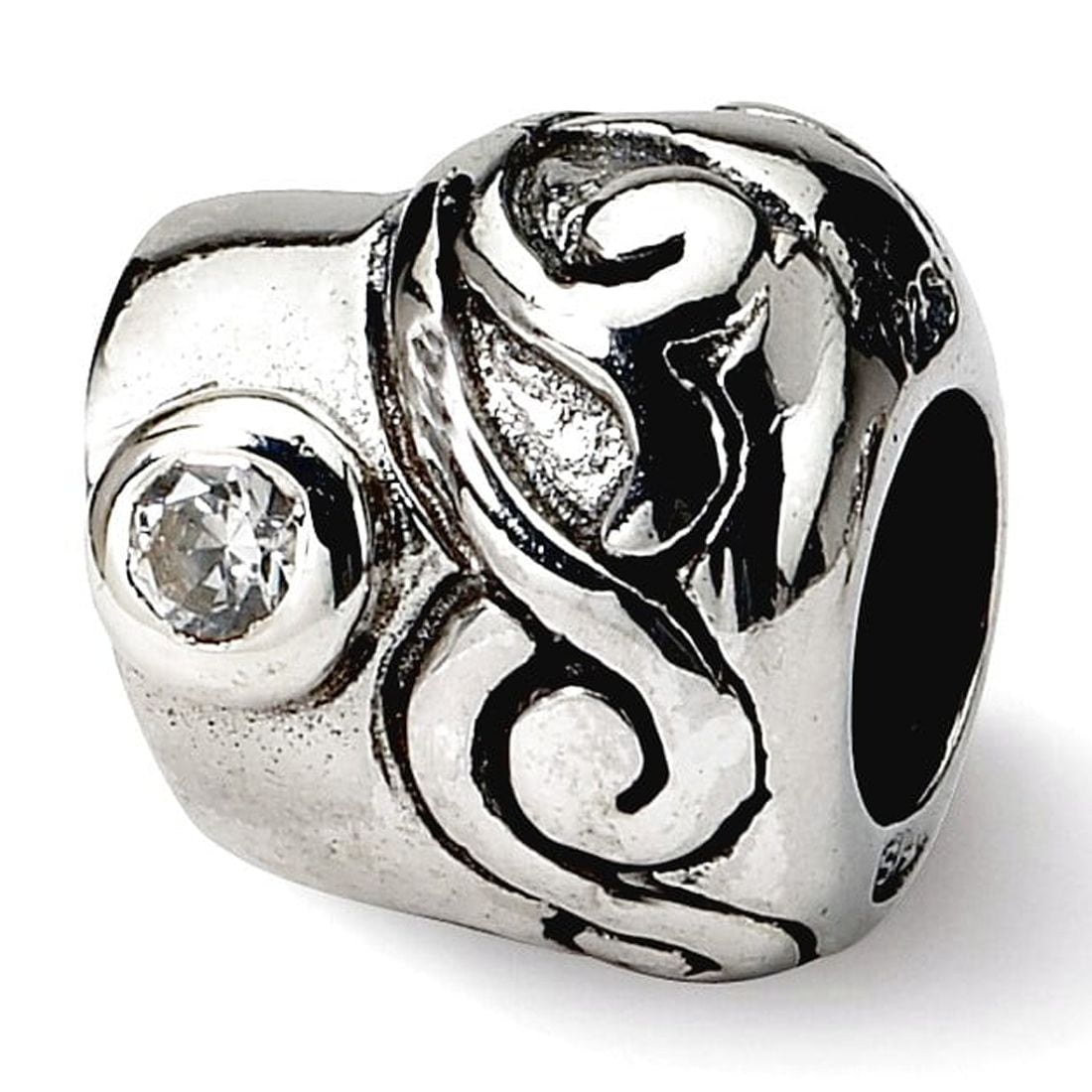 Sterling Silver Reflections CZ Bead