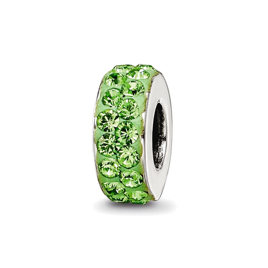 Sterling Silver Reflections Aug Double Row Preciosa Crystal Bead
