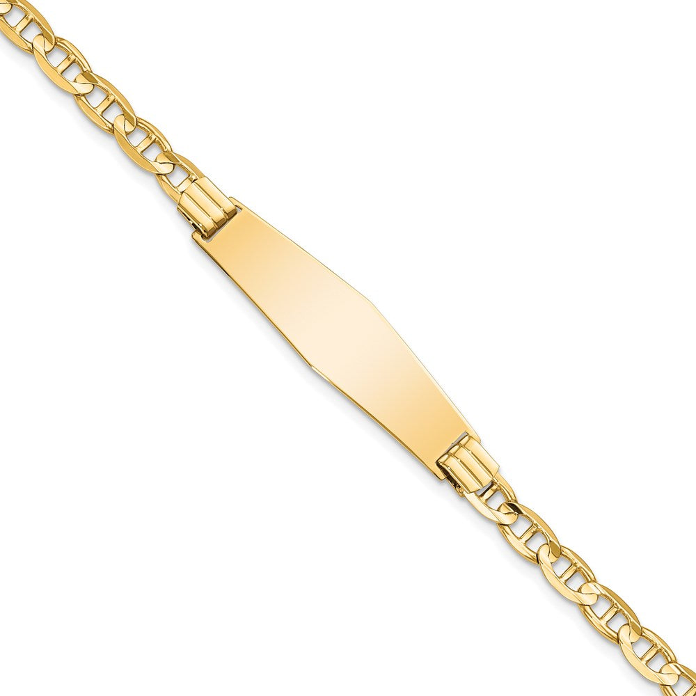 14k Anchor Link Soft Diamond Shape ID Bracelet 8 inches
