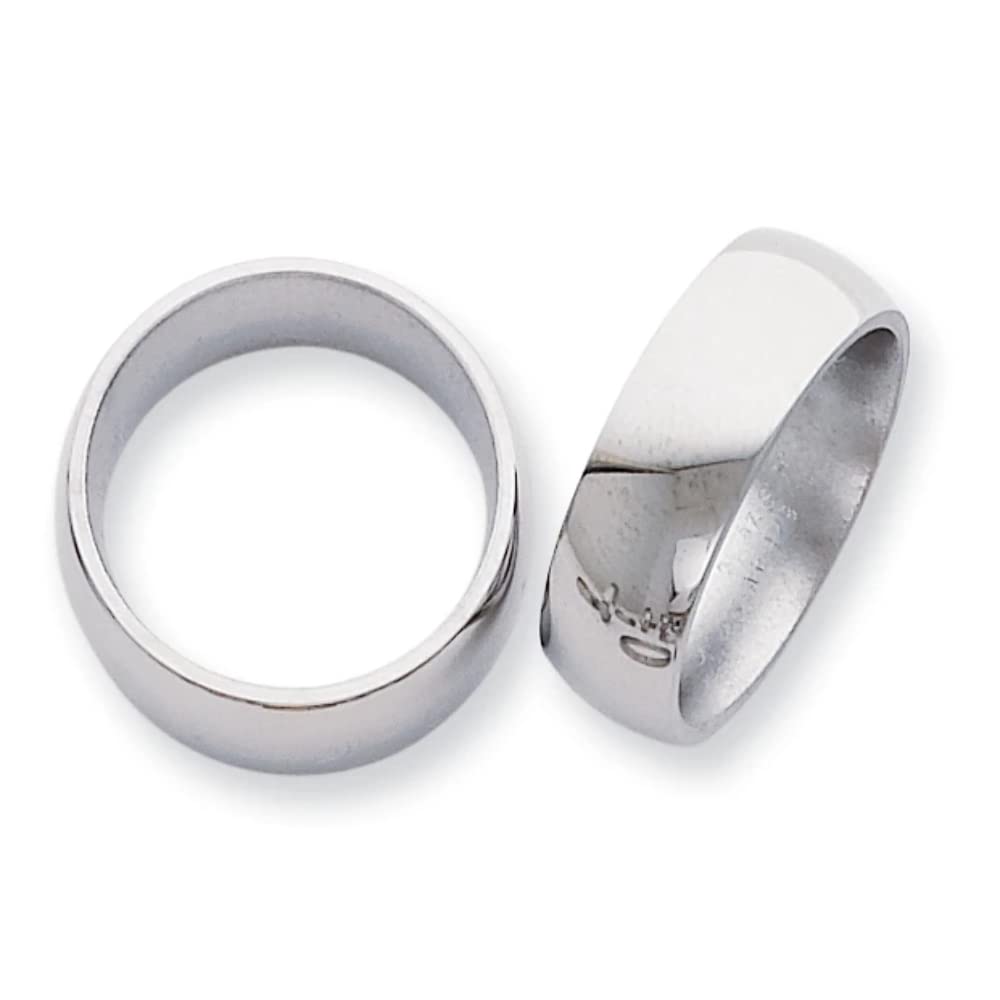 Titanium Polished 8mm Half Round Band Size - 9.5