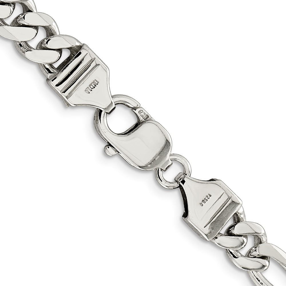Sterling Silver 8mm Figaro Chain 22 Inches