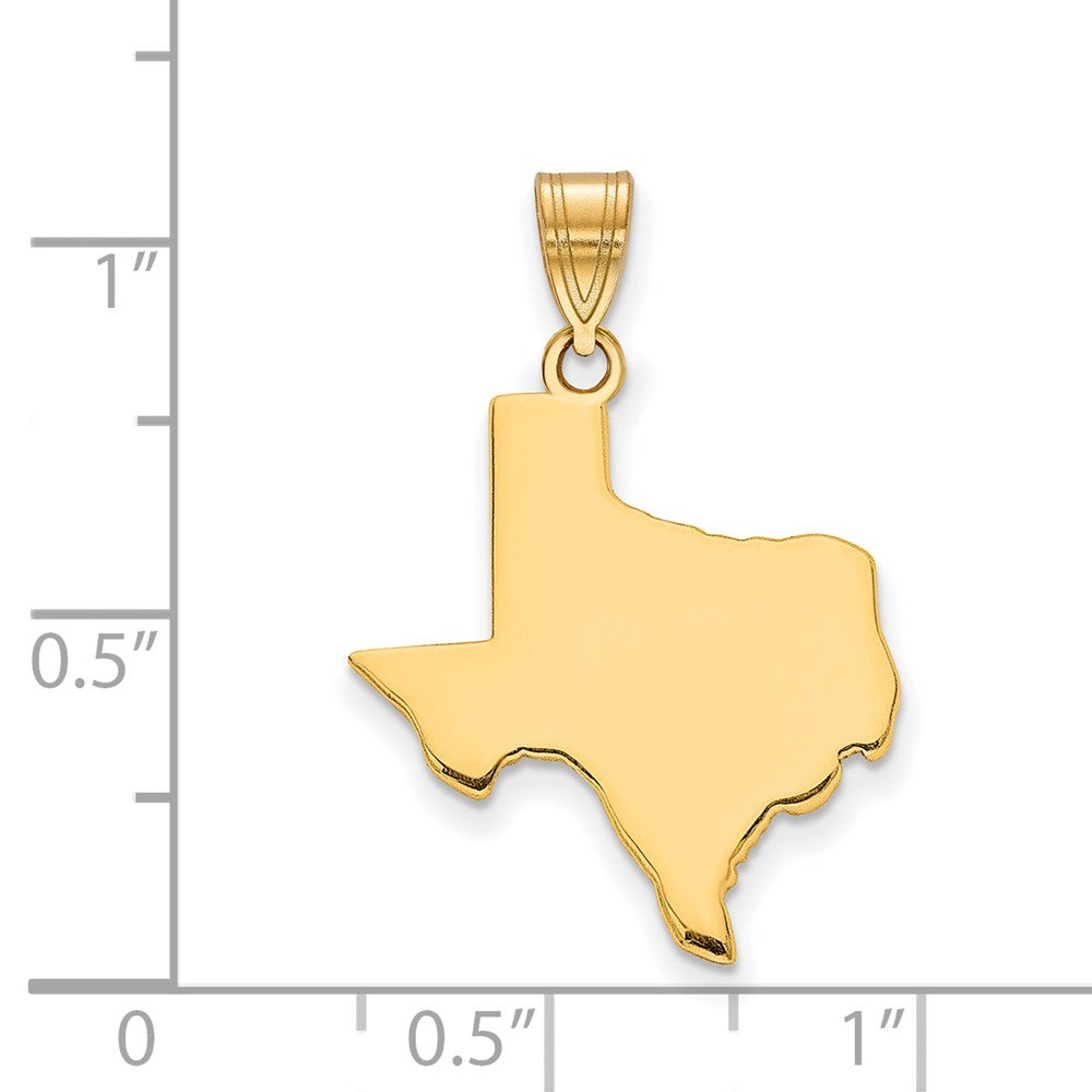 Sterling Silver/Gold-plated Texas State Pendant