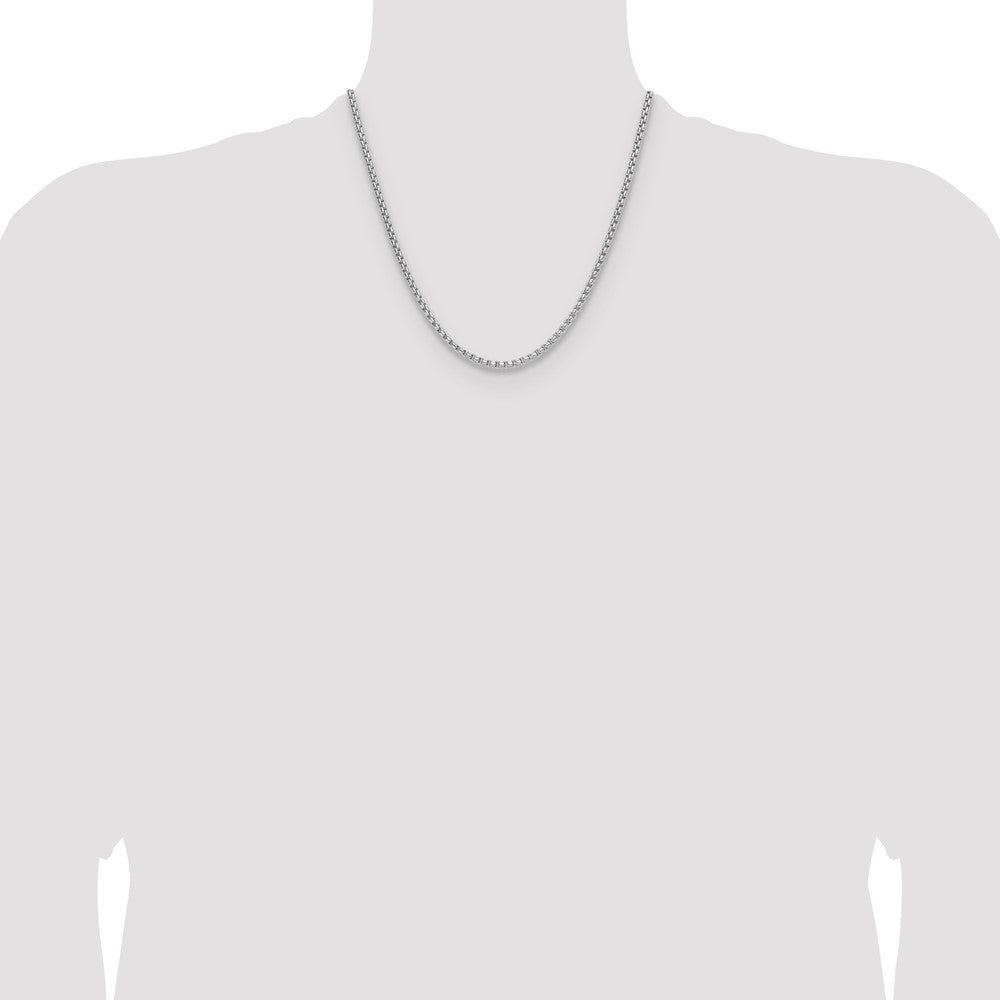 14k WG 2.2mm Solid Beveled D/C Paperclip Chain