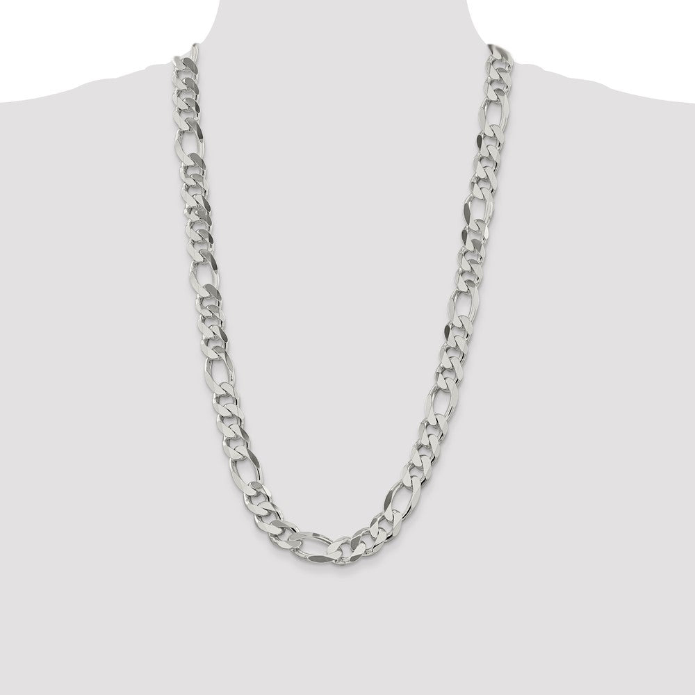 Sterling Silver 13.5mm Figaro Chain 28 Inches
