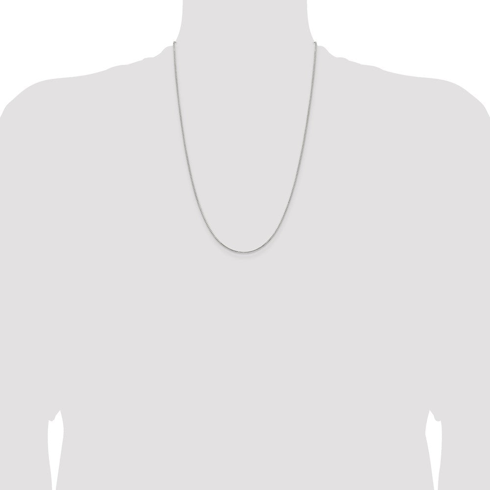 Sterling Silver 1.25mm 8 Sided Diamond-cut Box Chain 24 Inches
