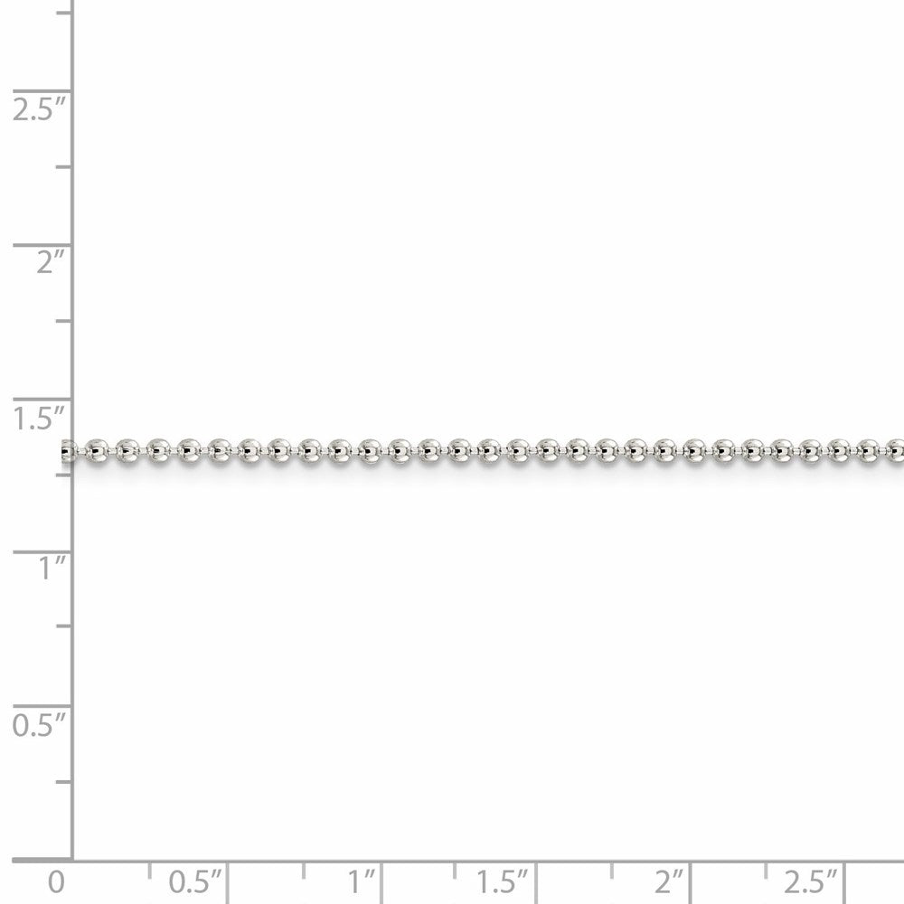 Sterling Silver 2mm Beaded Necklace