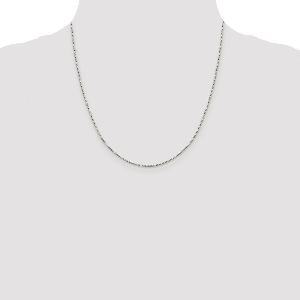 Sterling Silver Rhodium-plated 1.15mm 8 Sided Diamond-cut Box Chain