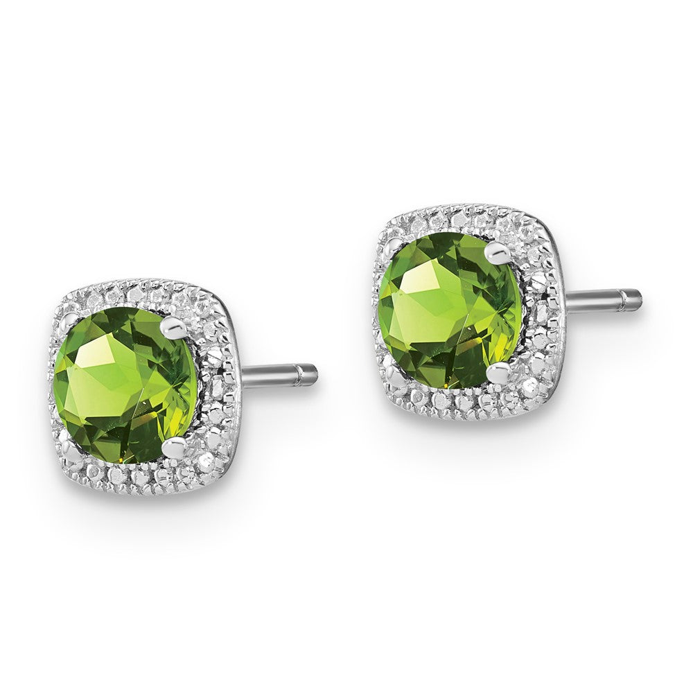 SS Peridot & Diamond Earrings