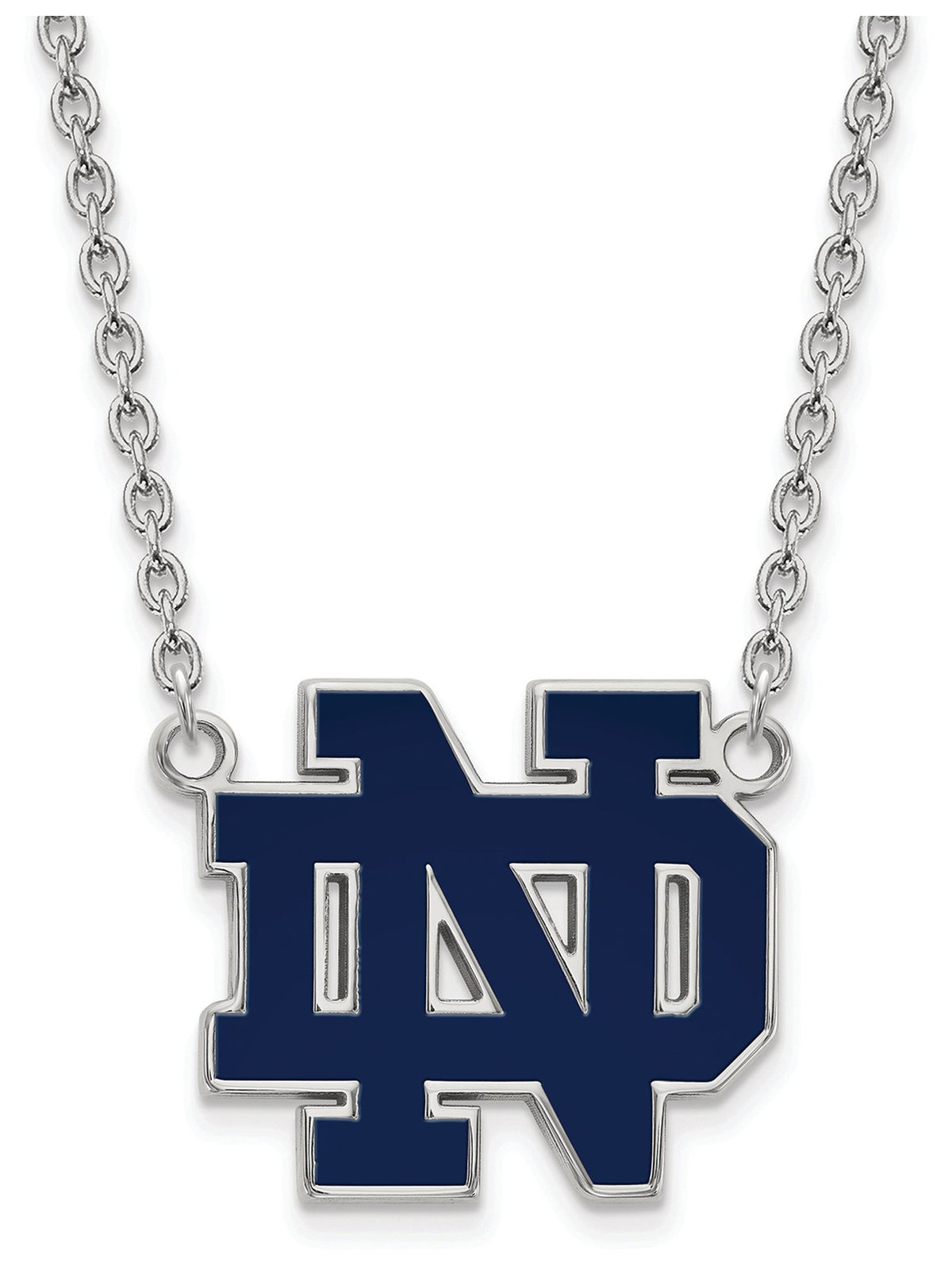 Logoart Sterling Silver University Of Notre Dame Large Pendant Necklace Men