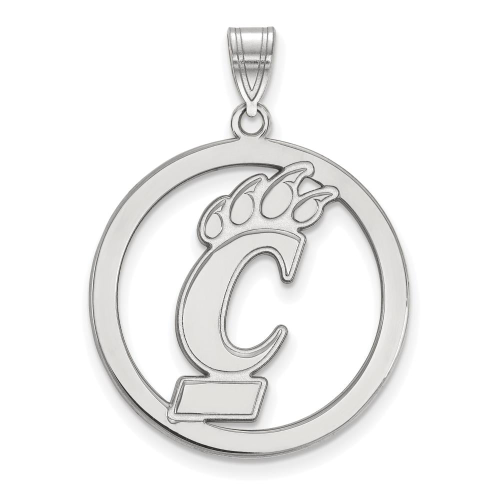 LogoArt Sterling Silver University Of Cincinnati L Pendant Necklace in Circle Female Adult