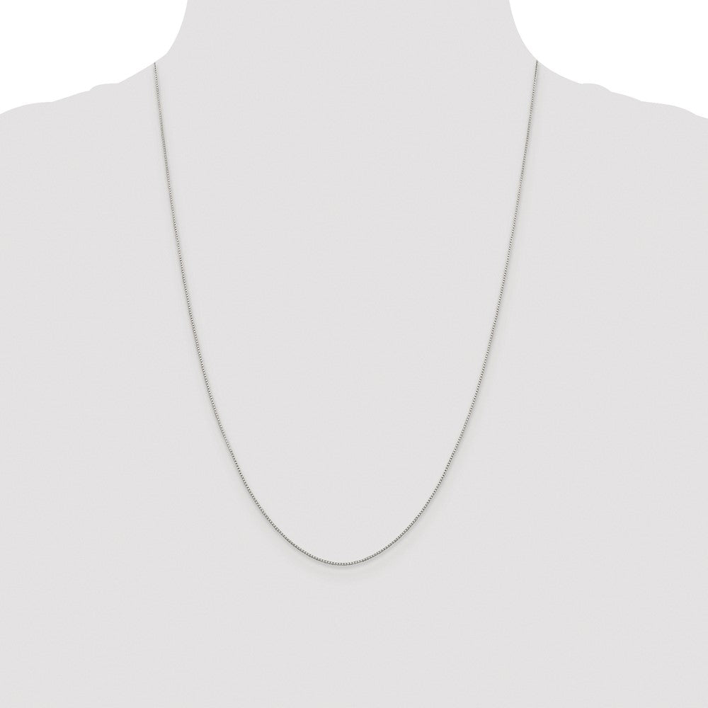 Sterling Silver Rhodium-plated .8mm 8 Sided Diamond-cut Box Chain