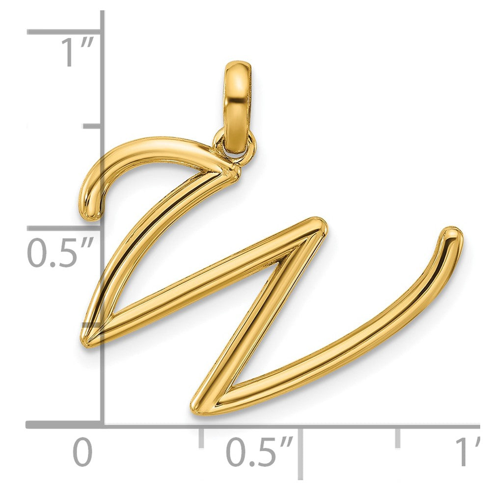 14k Yellow Gold Fancy Letter W
