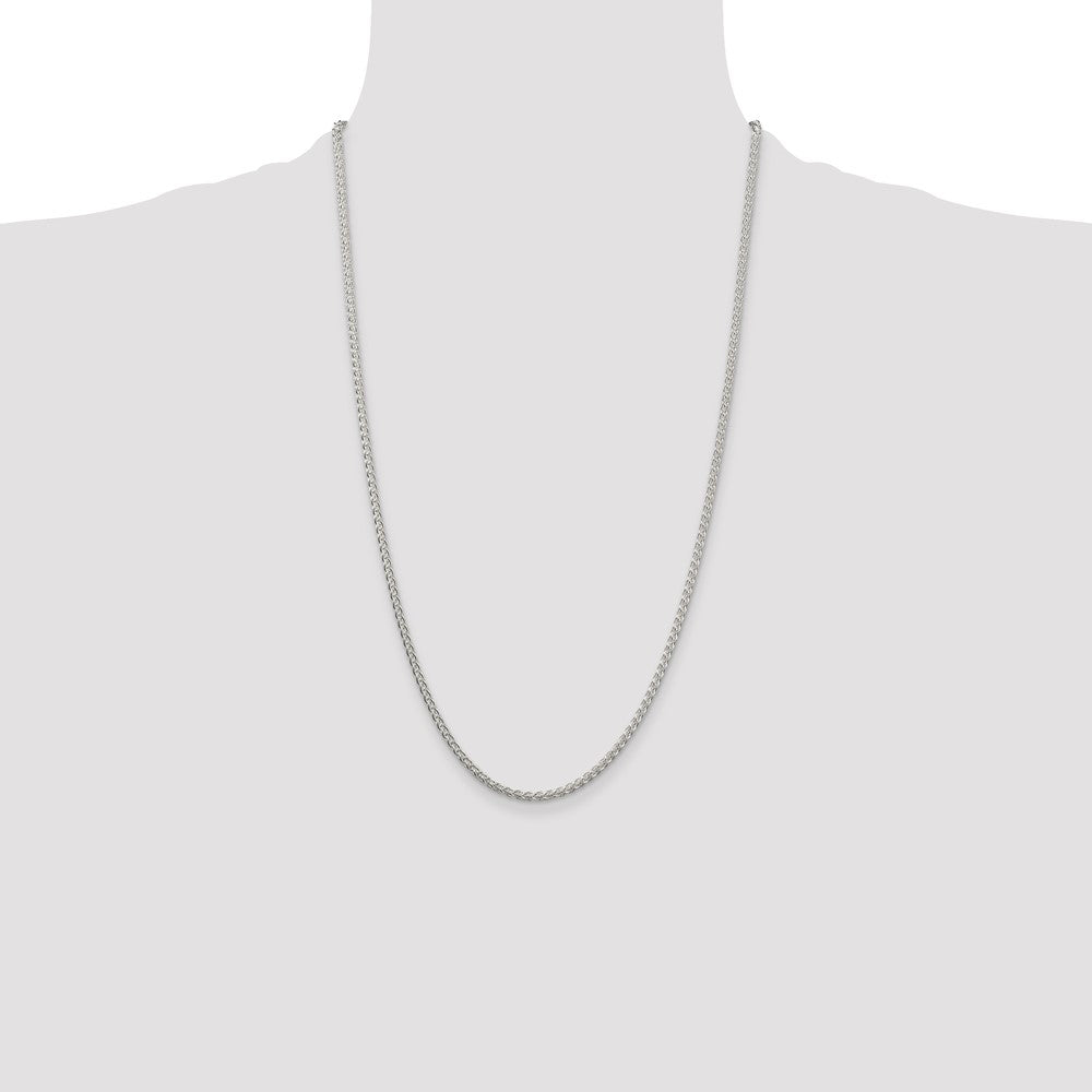 Sterling Silver 2.5mm Round Spiga Chain 26 Inches