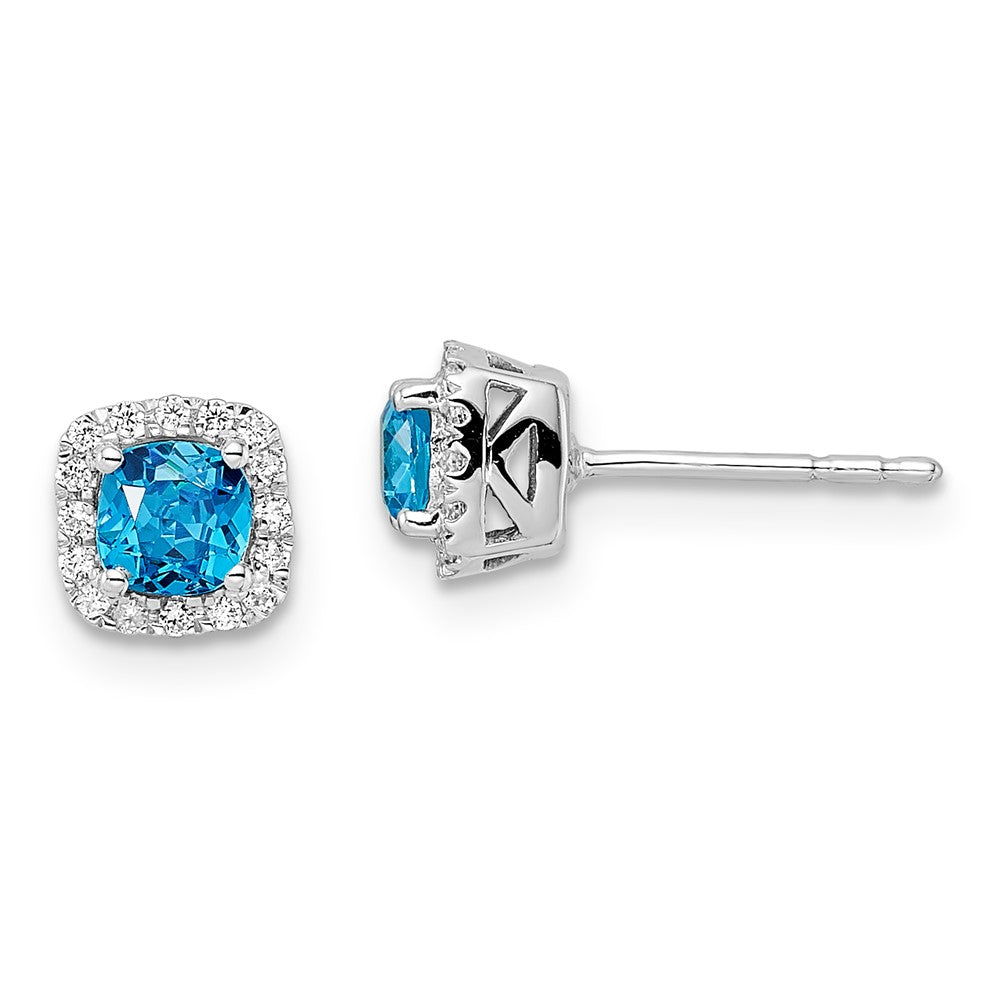 10kw ANT Blue Topaz and Diamond Earring