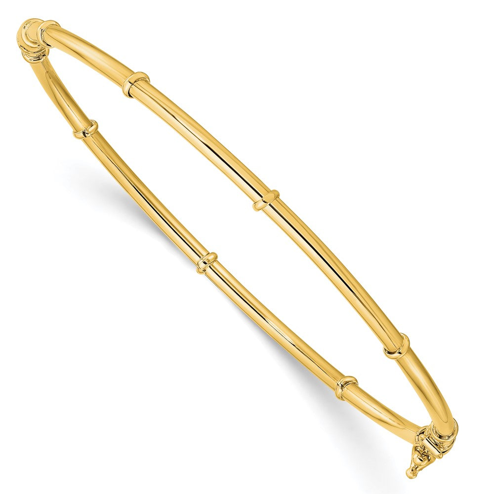 14K Polished Fancy Hinged Bangle 7.5 inches
