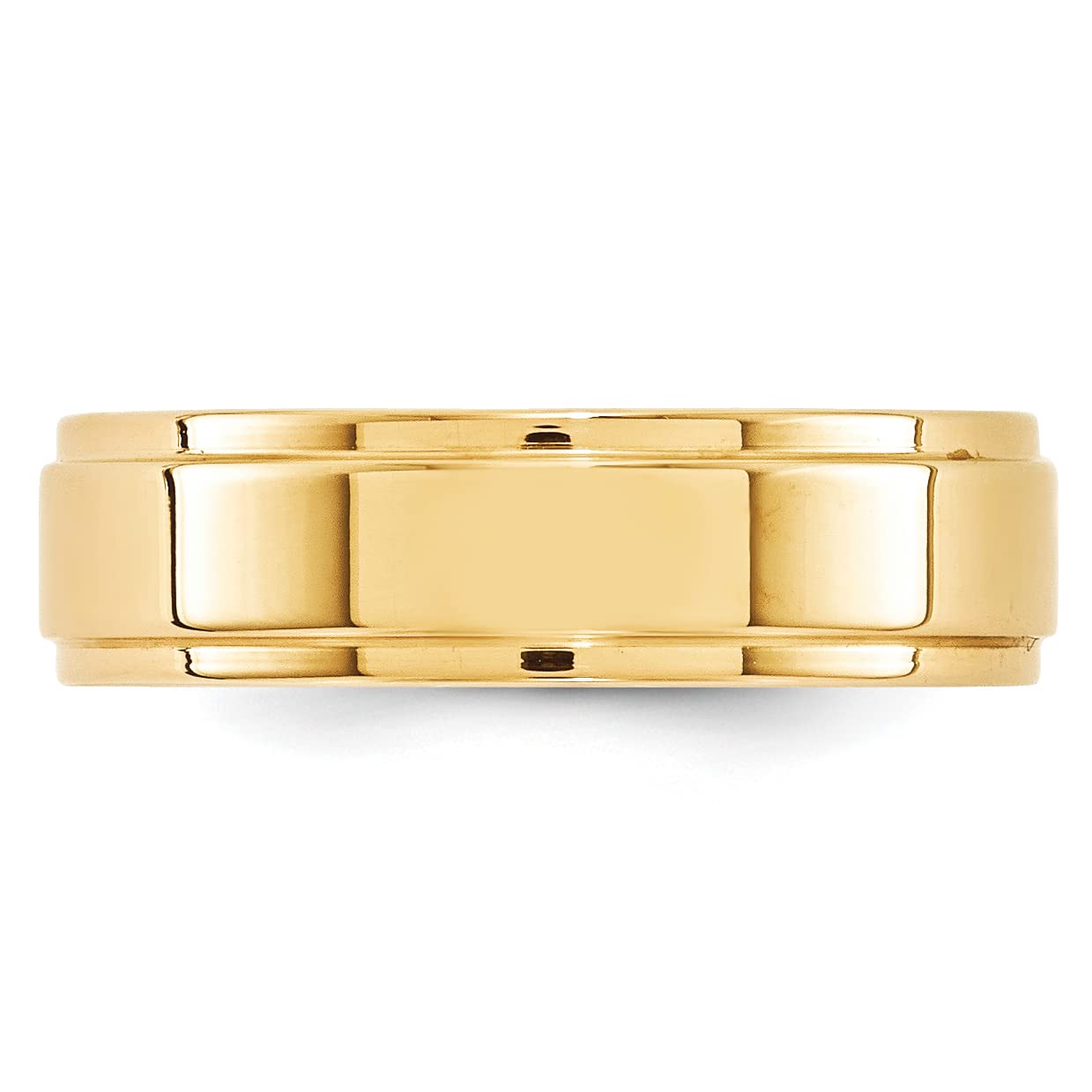 10k Yellow Gold 6mm Flat with Step Edge Wedding Band Size 10.5