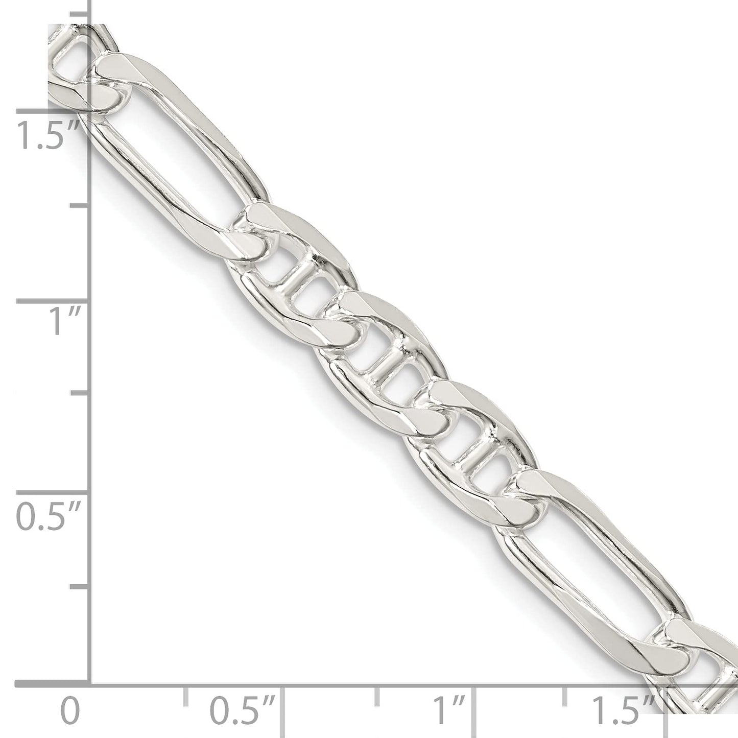 Sterling Silver 6.5mm Figaro Anchor Chain