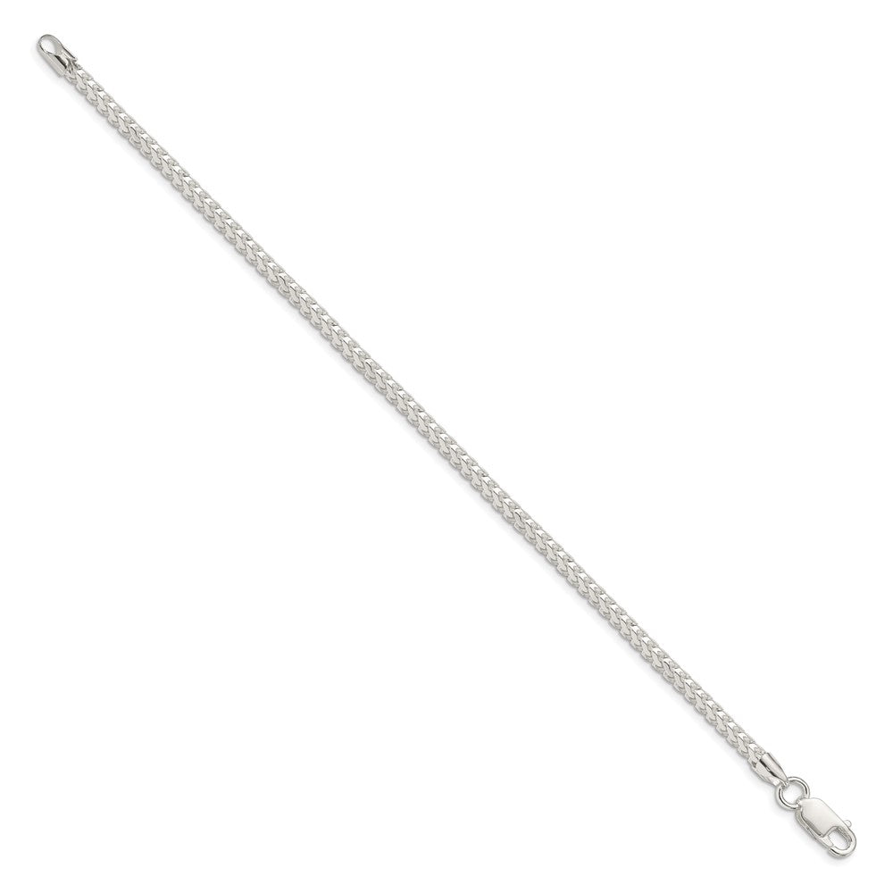 Sterling Silver 3.1mm D/C Square Franco Chain 8 inches