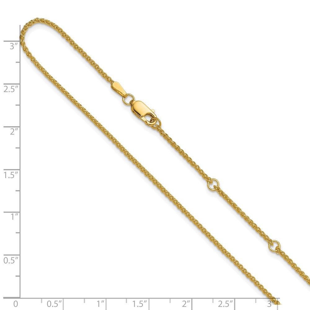 14K 1.5mm Spiga 1in+1in Adjustable Chain