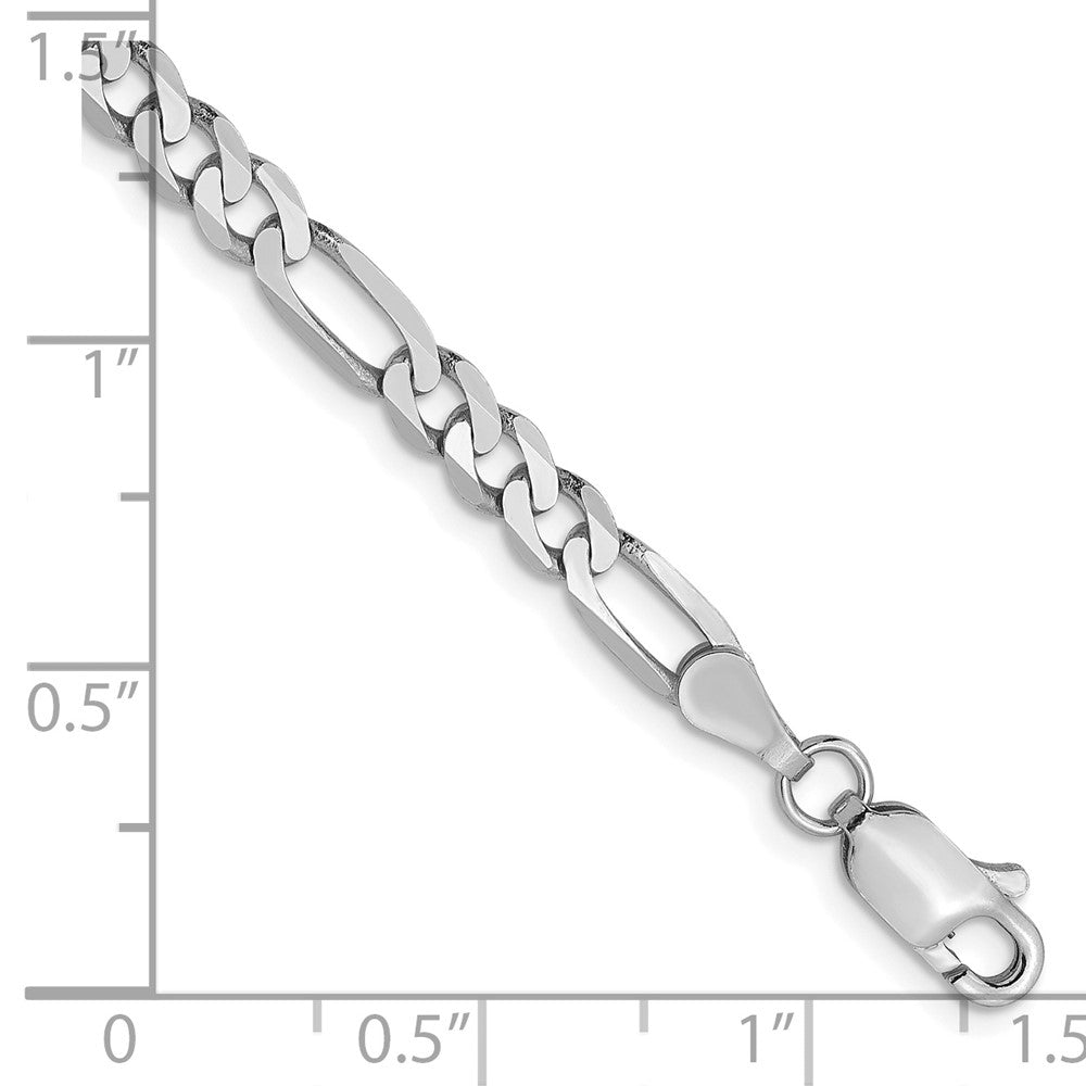 14K 4mm White Gold Flat Figaro Chain Lobster Clasp 7 inches