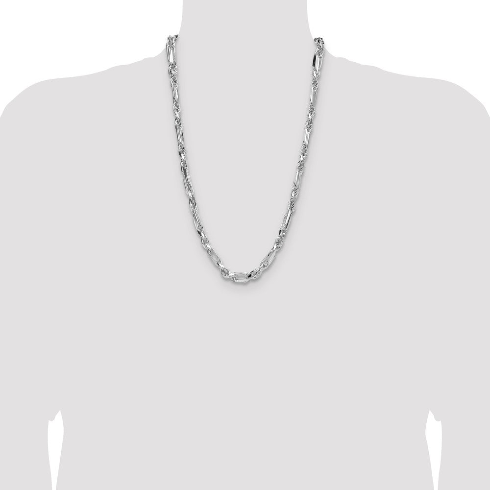 Sterling Silver 7mm D/C Figarope Chain