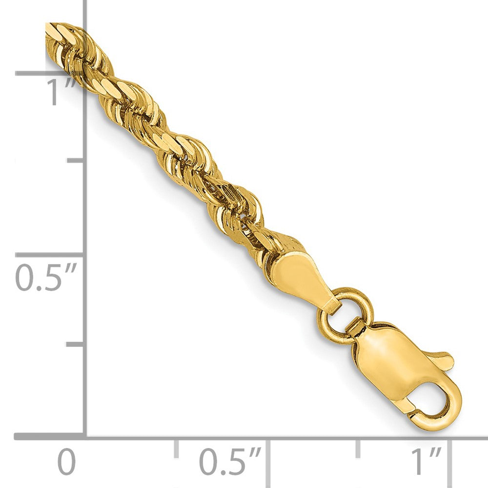 14K 3.5mm Diamond-Cut Lightweight Rope Chain 8 inches