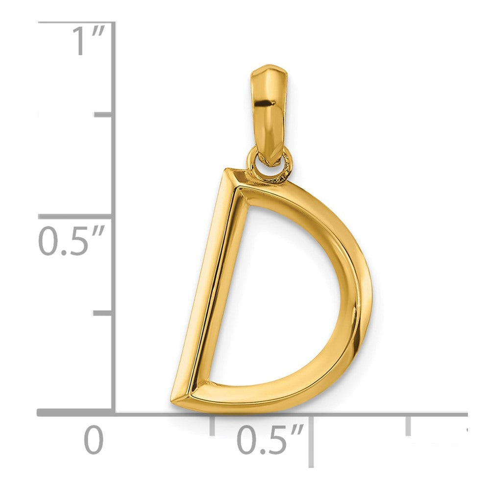 14k Yellow Gold Fancy Letter D