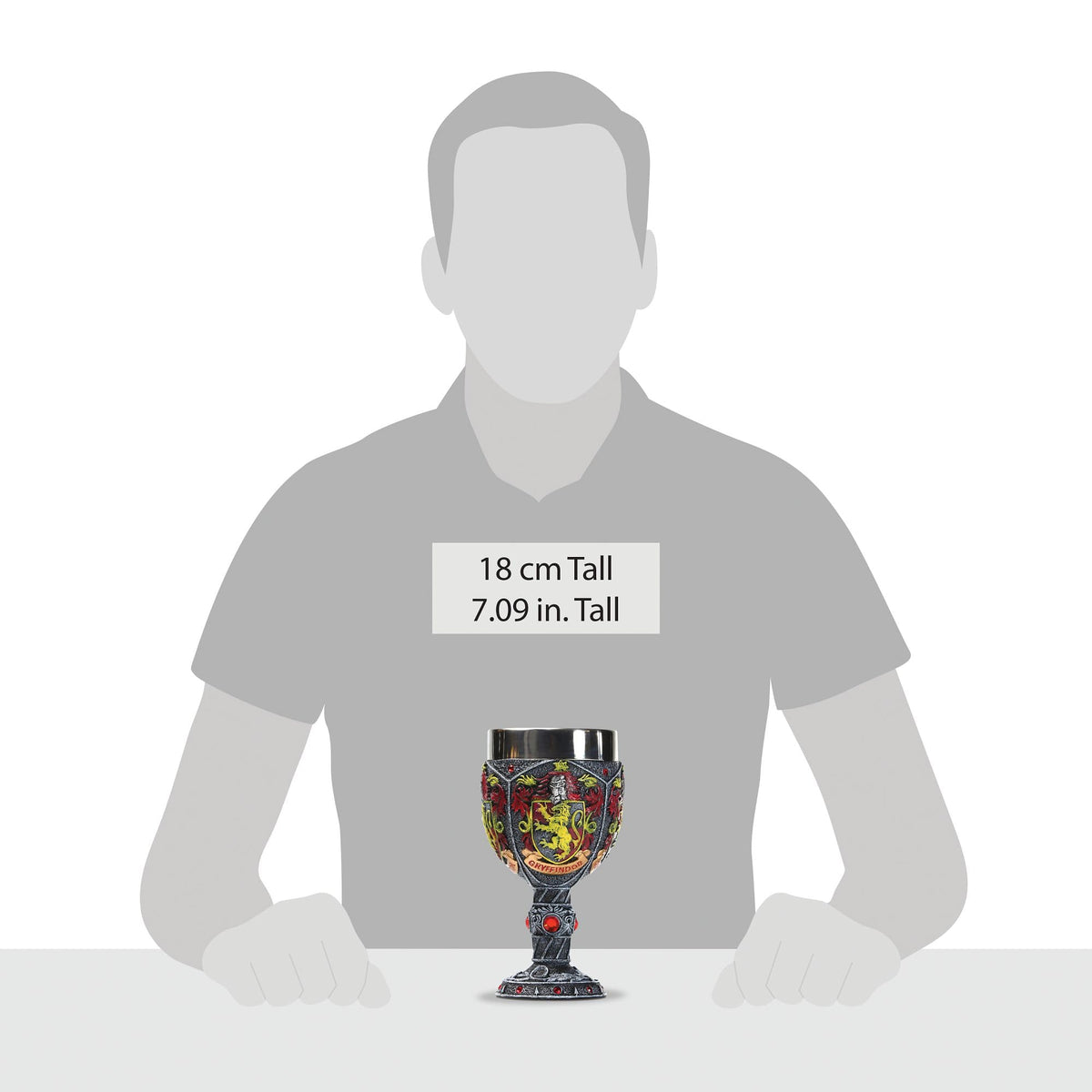 Wizarding World of Harry Potter Gryffindor Decorative Stainless Steel Resin Goblet 7in H