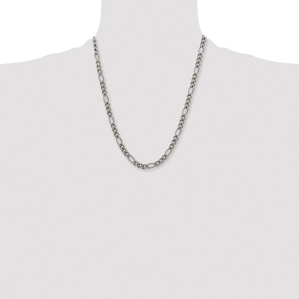 Titanium Polished 7mm 22in Figaro Chain