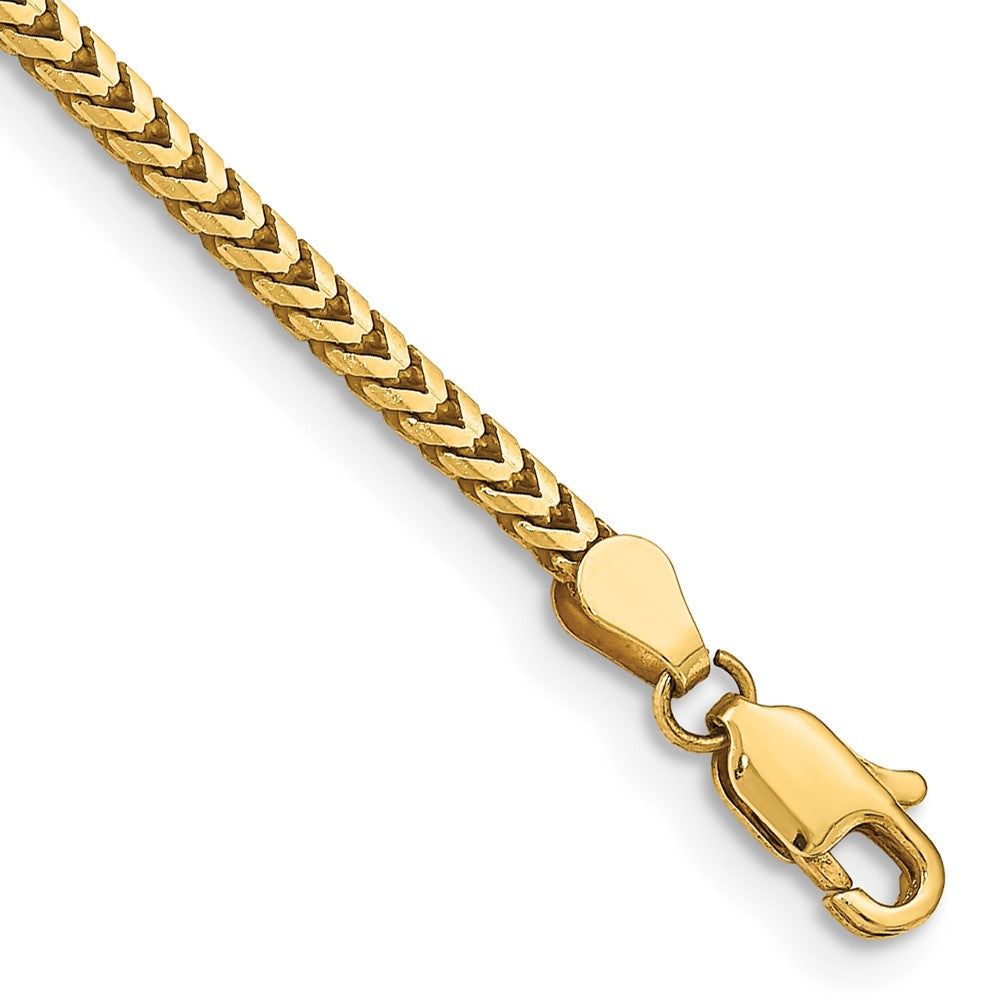 14K 7 inch 2.5mm Franco with Lobster Clasp Bracelet 7 inches