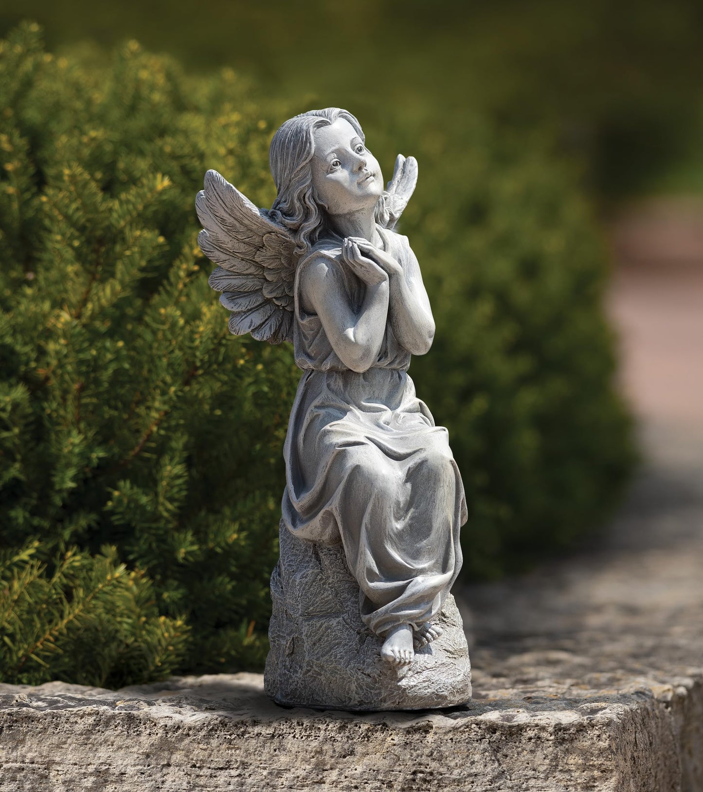 Joseph's Studio by Roman, Garden Statuary Collection, 16" H Sitting Angel Garden, Home Décor, Devout Gift, Prayerful Inspiration (6x7x15)