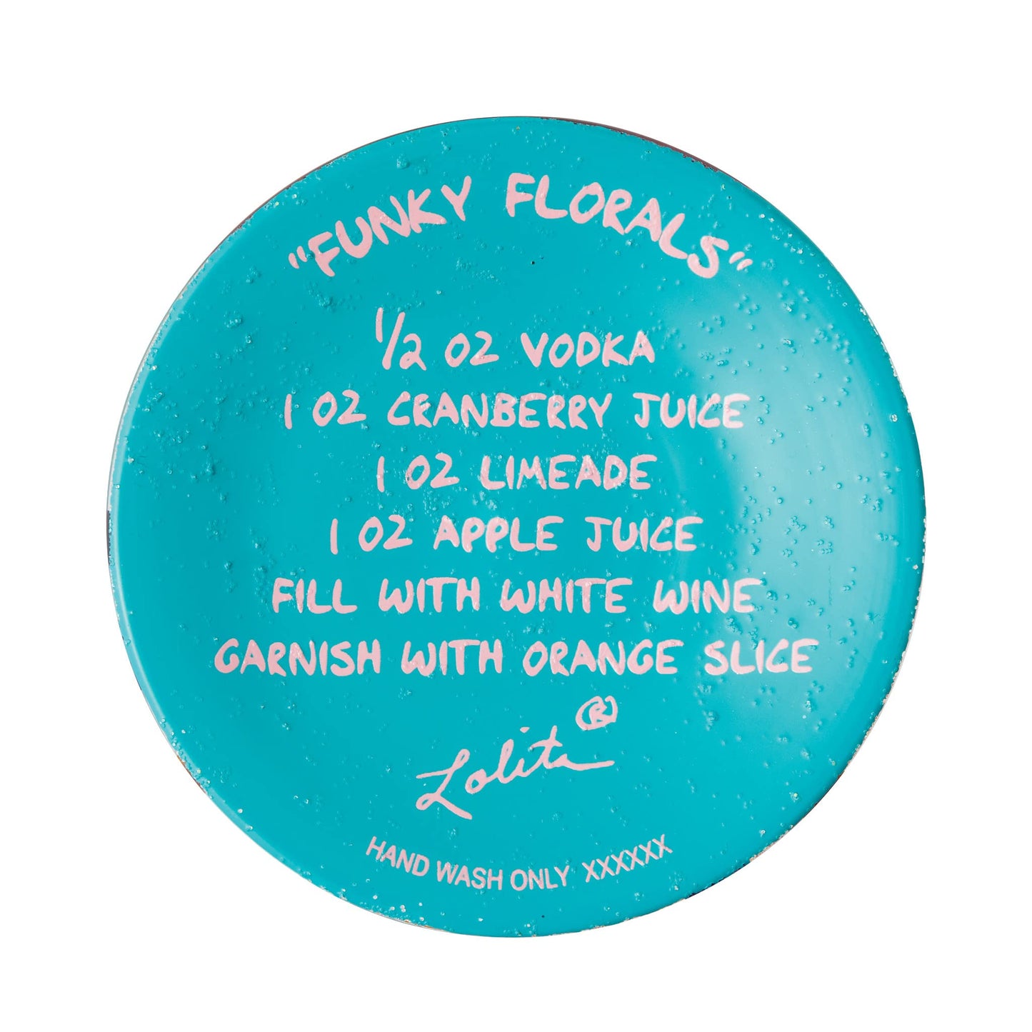 Lolita Funky Florals Wine Glass 9 in H